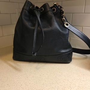 Chanel Caviar skin bucket cross body